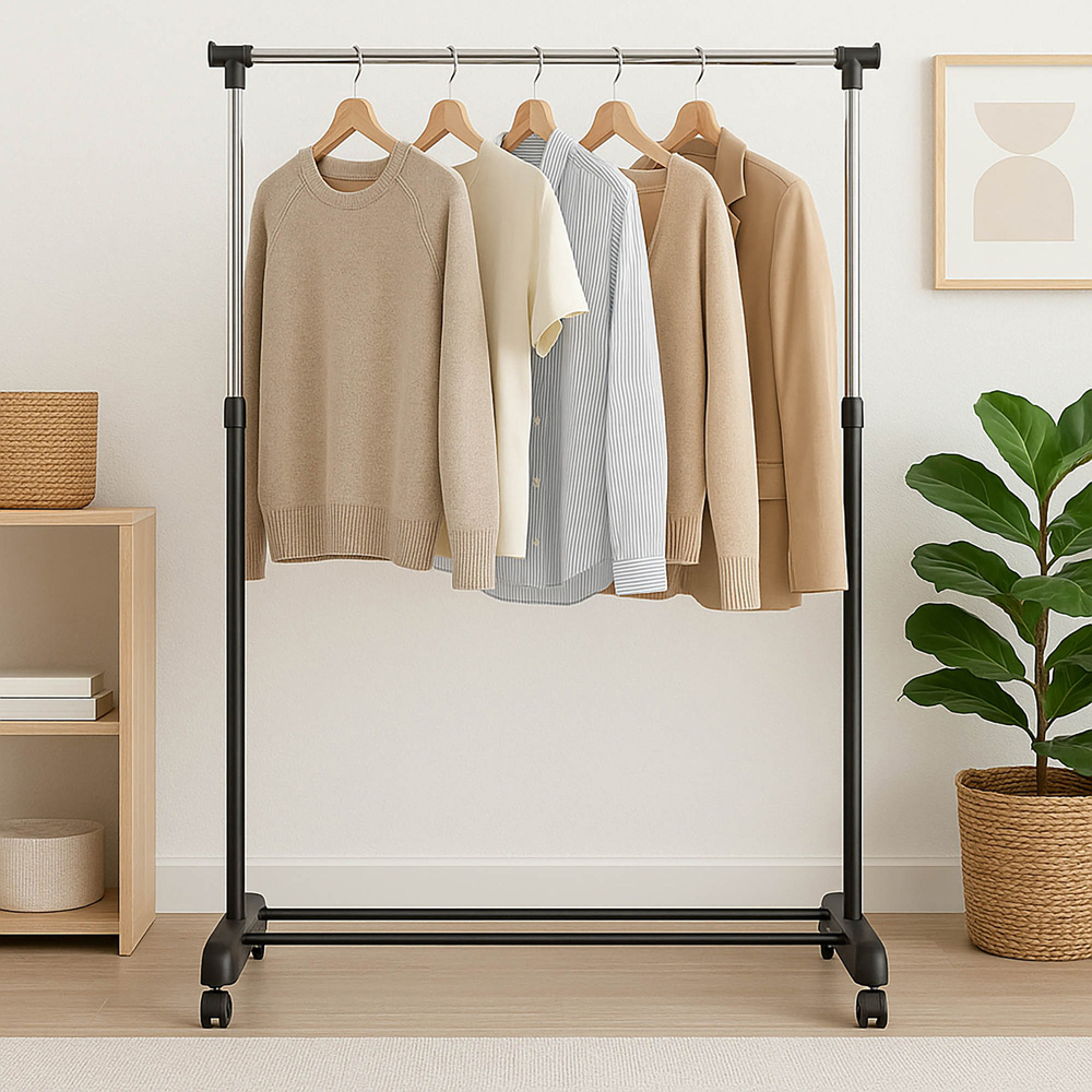 Home Vida Silver Single Garment Rack Image 2