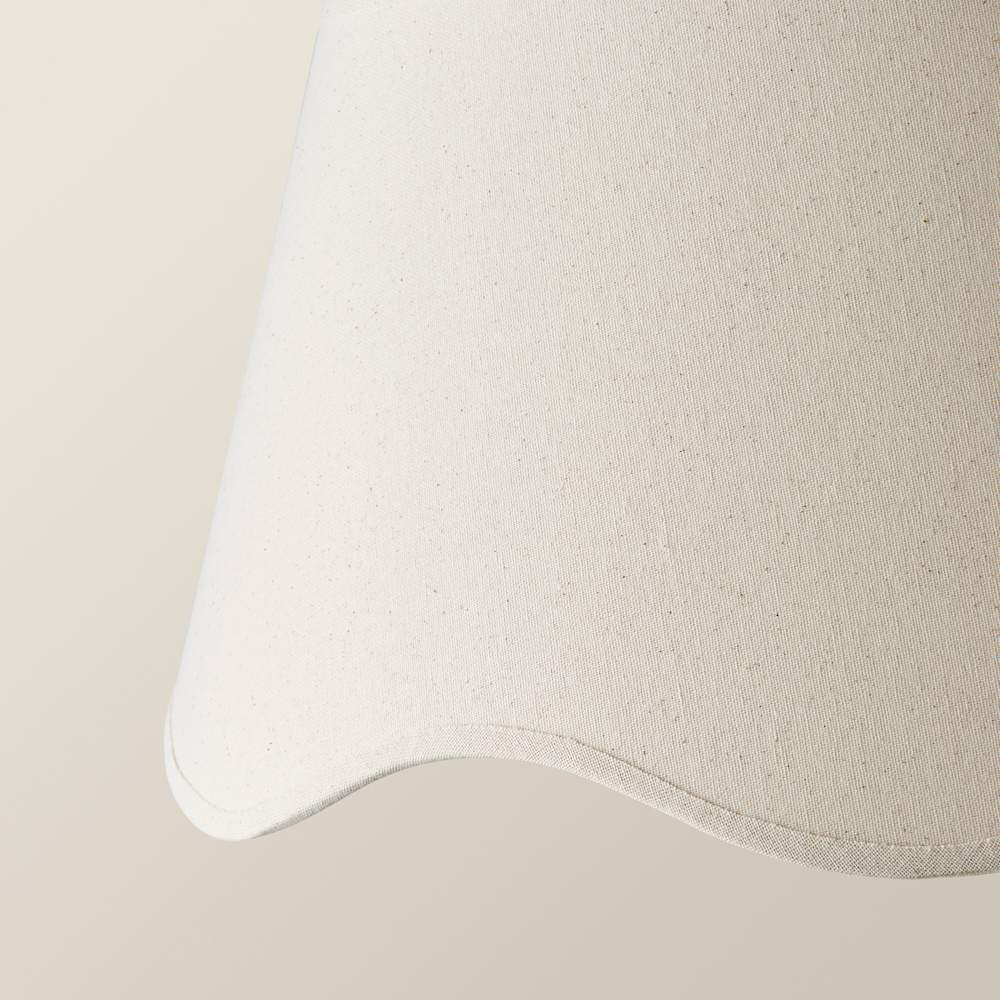 ValueLights Mabel Scalloped Bottom Natural Linen Large Shade Image 5
