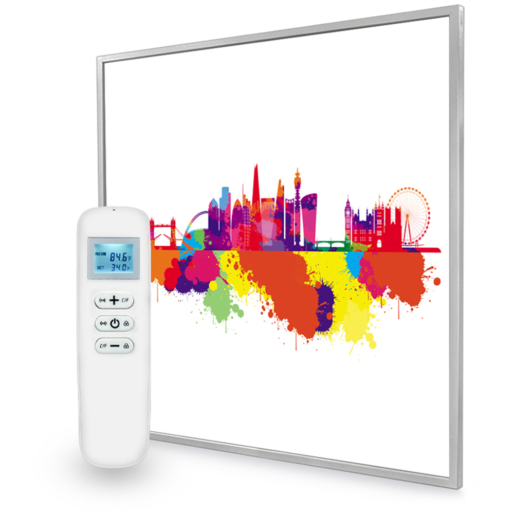 Mirrorstone Nexus London Skyline Splash Image Wi-Fi Infrared Heating Panel 350W 595 x 595mm Image 2