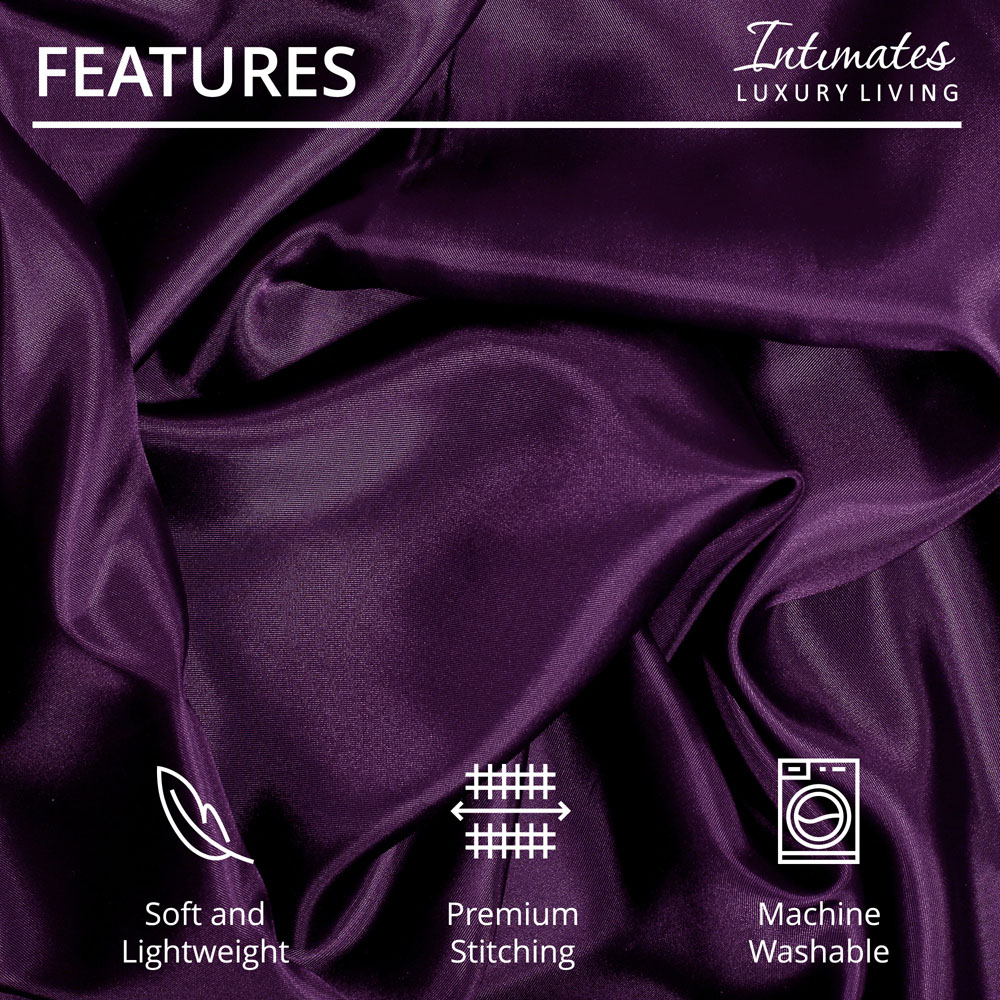 Intimates Super King Size Purple Satin Bedding Set Image 6