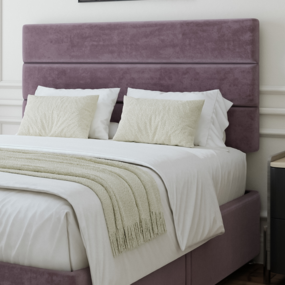 Bedmaster Super King Size Mauve Naples Velvet 2 Drawer Divan Base with Milan Headboard Image 2