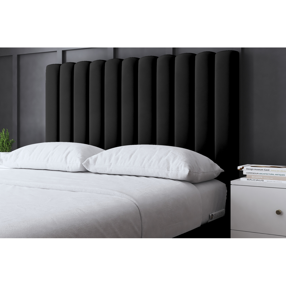 DS Living Evangeline Single Black Upholstered Ottoman Bed with Headboard Image 3