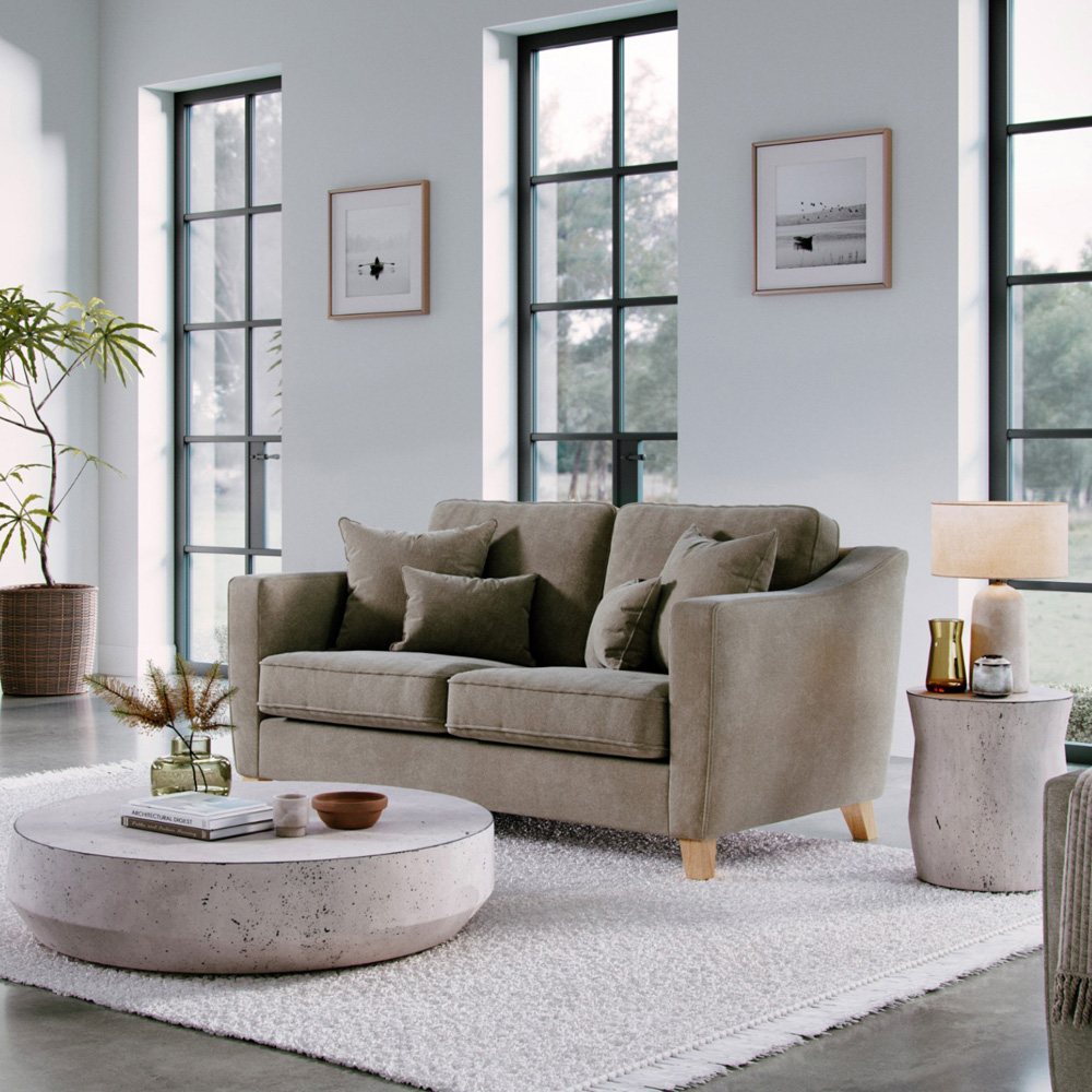 Marlon 2 Seater Small City Fossil Sofa Image 6