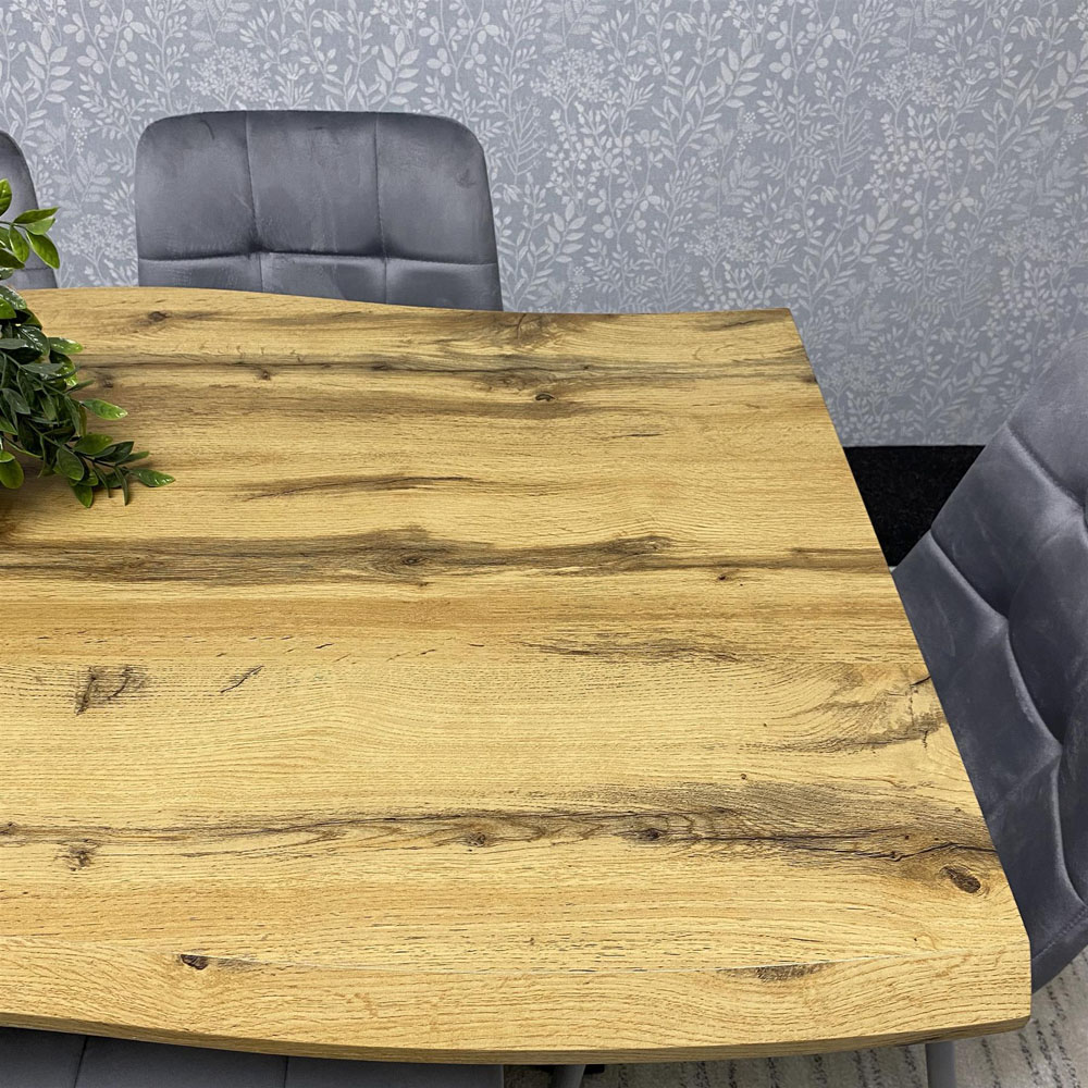 Kosy Koala 6 Seater Velvet Wooden Rectangle Dining Set Grey Image 4