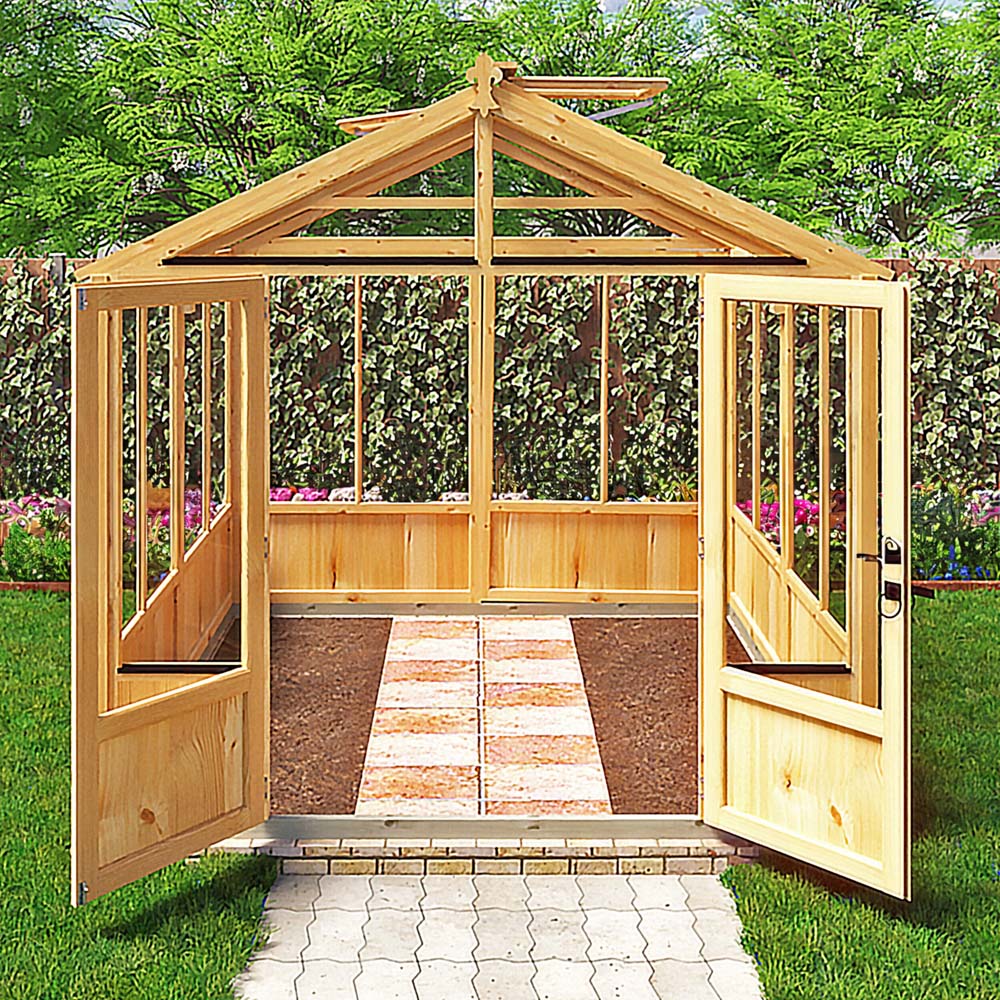 Shire Holkham Wooden 8 x 8ft Apex Greenhouse Image 4