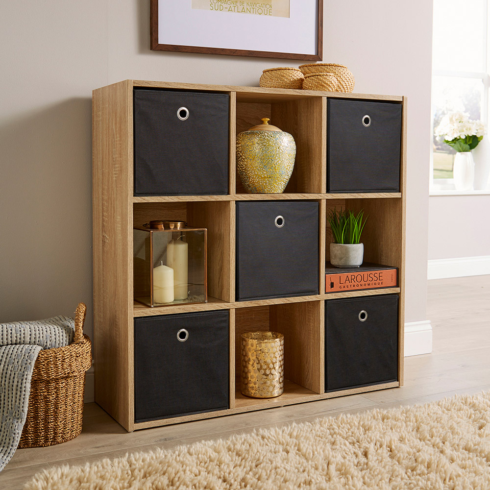 Home Source Cube Plus 9 Cube Oak Storage Unit Image 4