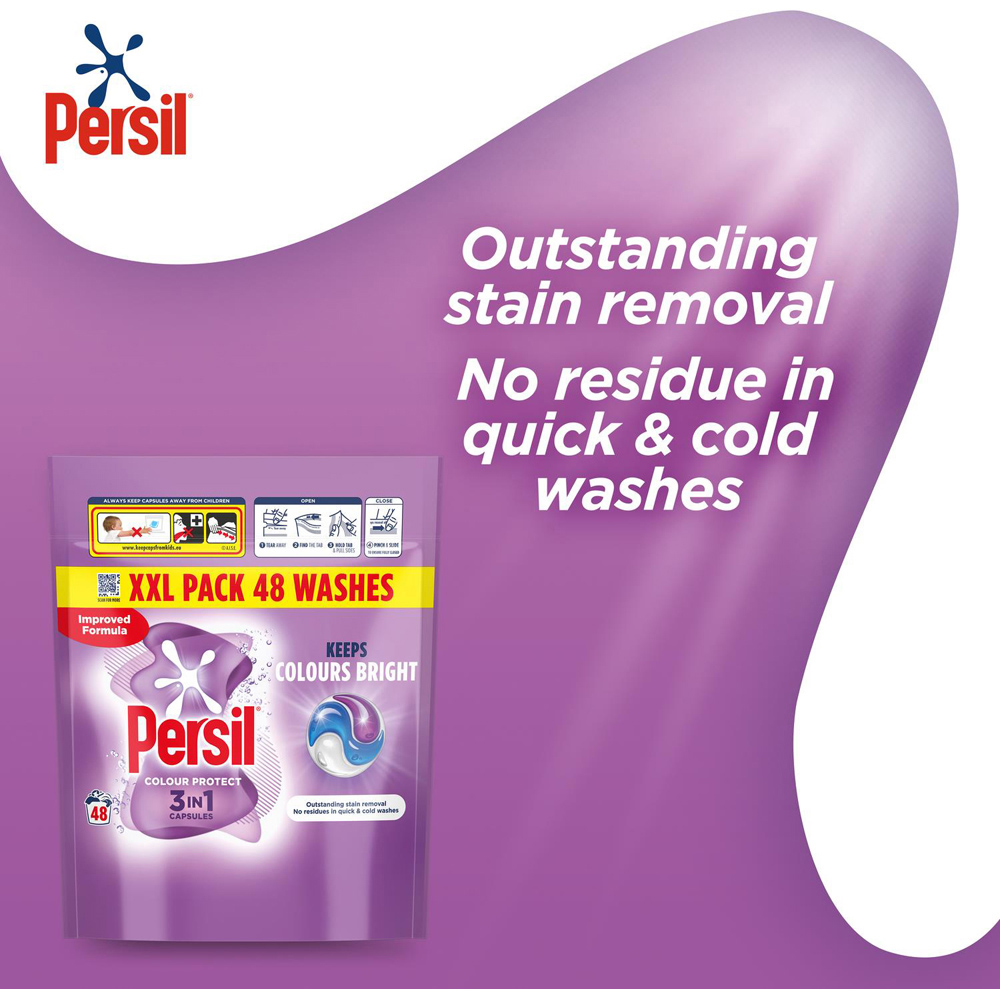 Persil Colour Protect 3 in 1 Washing Capsules 48 Washes 1.012kg 6 Pack Image 6