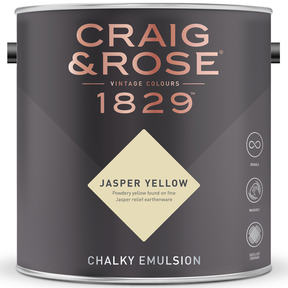 Craig & Rose Walls and Ceilings Jasper Yellow Chalky Emulsion Paint 5L Image 2