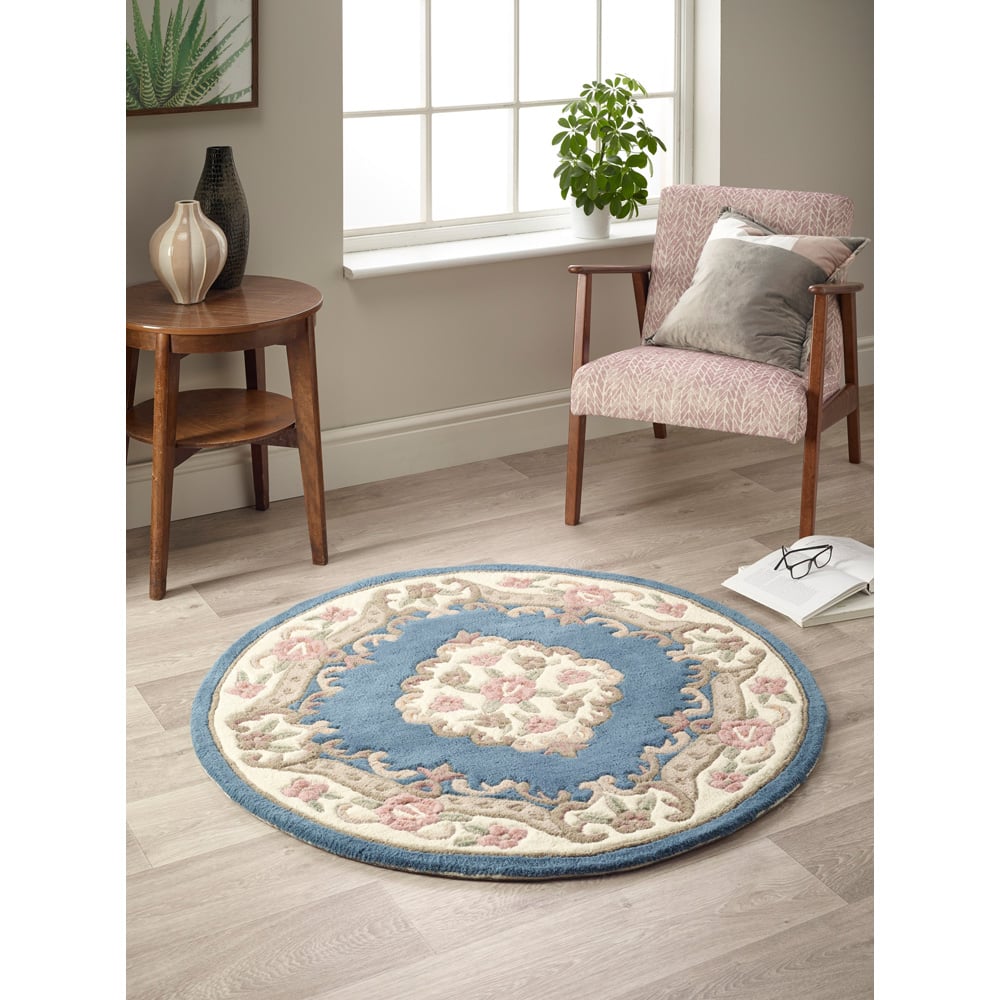 Origins Shensi Blue Wool Round Rug 120cm Image 2