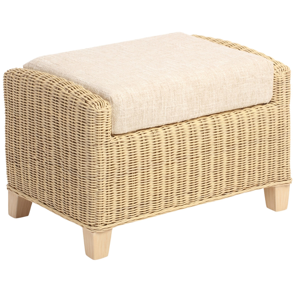 Desser Furniture Dijon Cotton Cream Footstool Image 2