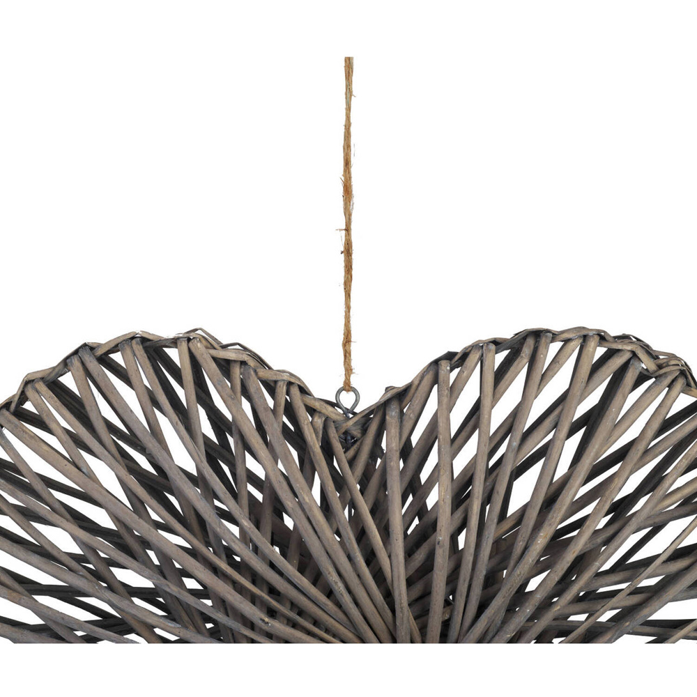 Wicker Heart Hanging Wall Art Grey Image 4
