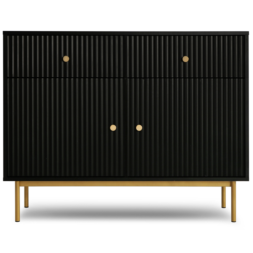 Devon 2 Door 2 Drawer Black Cabinet Image 2