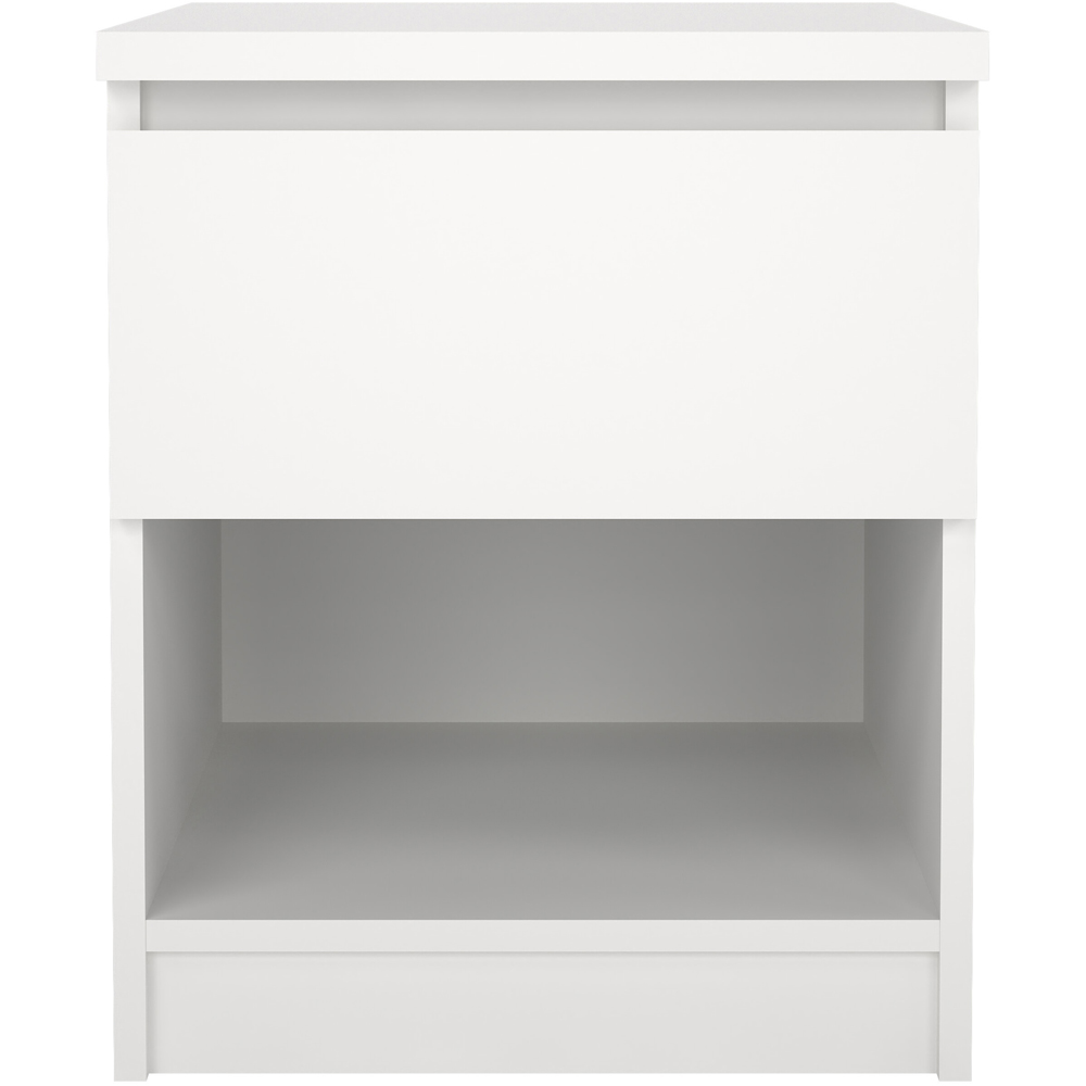 Florence Naia Single Drawer Single Shelf White Bedside Table Image 3