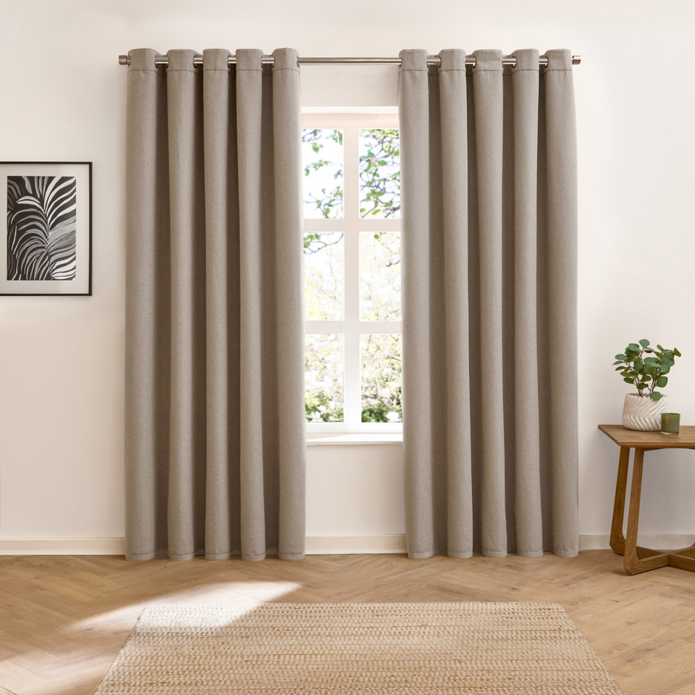 Furn Verso Charcoal Reversible Suede-Look Blackout Eyelet Curtains 229 x 183cm Image 5