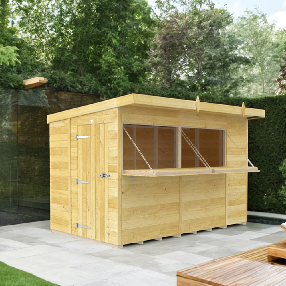 DIY Sheds 10 x 6ft Single Door Pressure Treated Tongue and Groove Timber Outdoor Bar Shed Image 4
