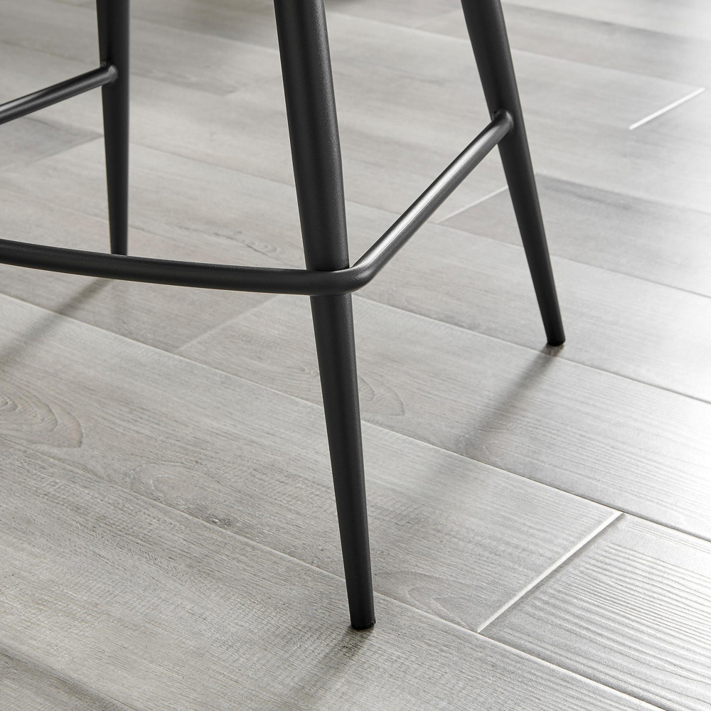 Furniturebox Mandy Orange and Black Velvet Bar Chair Set of 2 Image 2