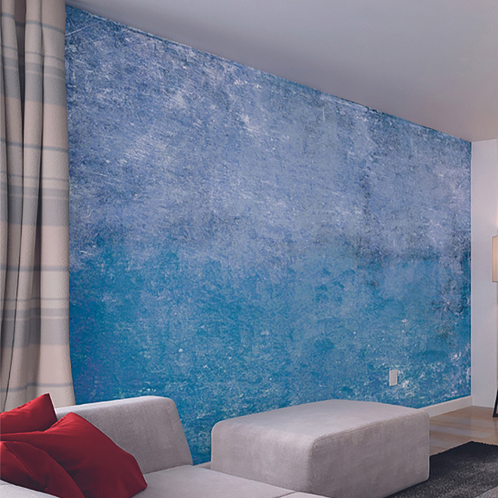 Origin Murals Grunge Distressed Effect Blue Wall Mural Image 1