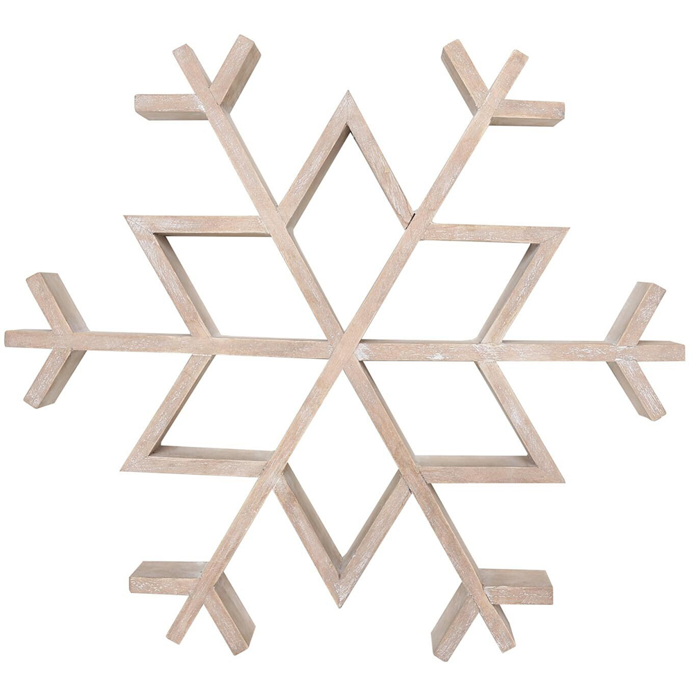 Standing Wooden Snowflake Image 4