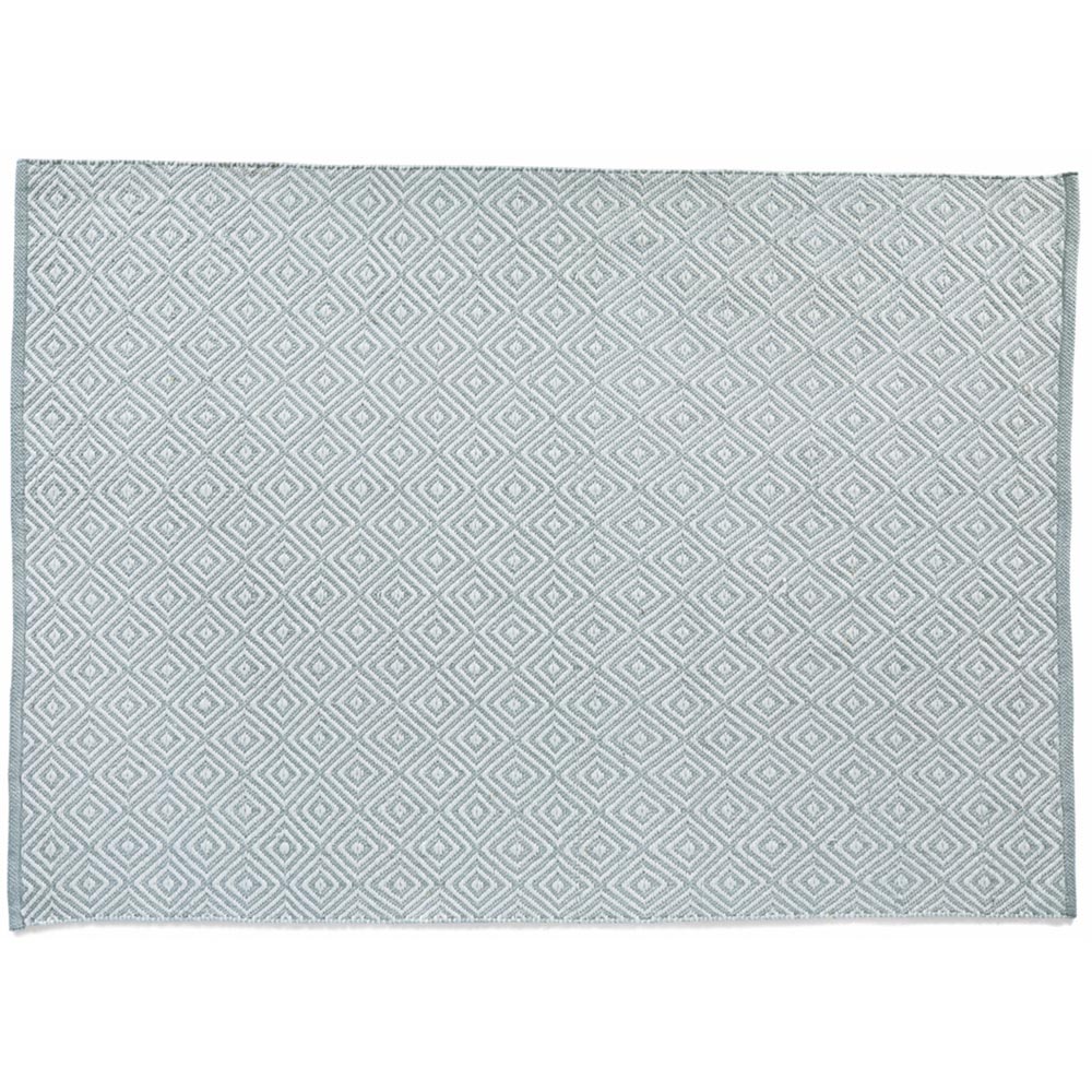 Hug Rug Sky Grey Woven Diamond Rug 120 x 170cm Image 1