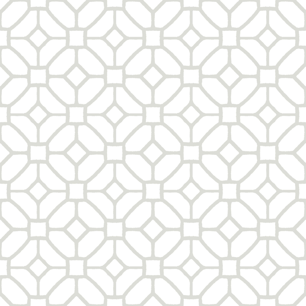 Floorpops Lattice Grey and White Peel and Stick Floor Tile 30.48 x 30.48cm 10 Pack Image 2