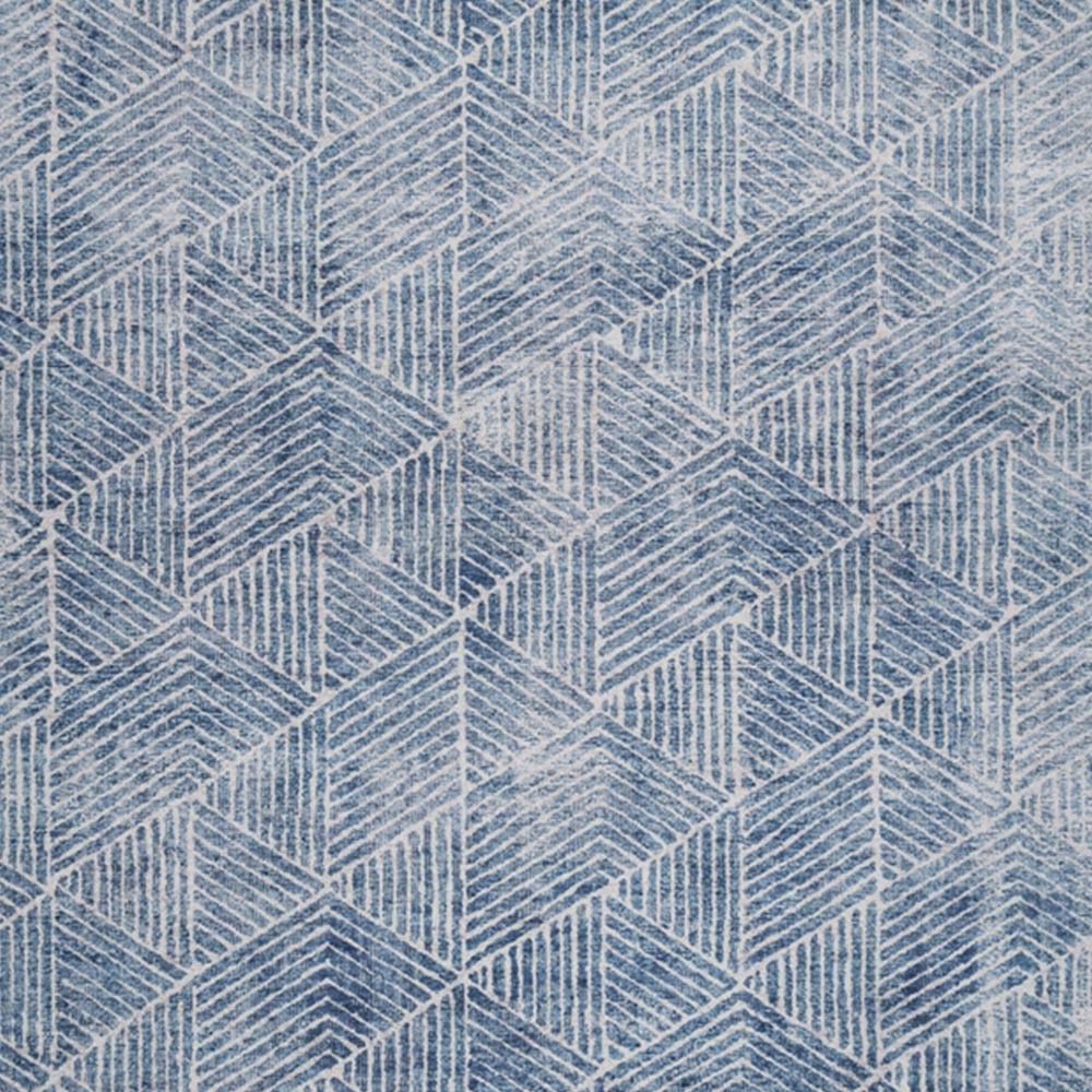 Kukoon Geometric Distressed Denim Blue Washable Rug 200 x 290cm Image 3
