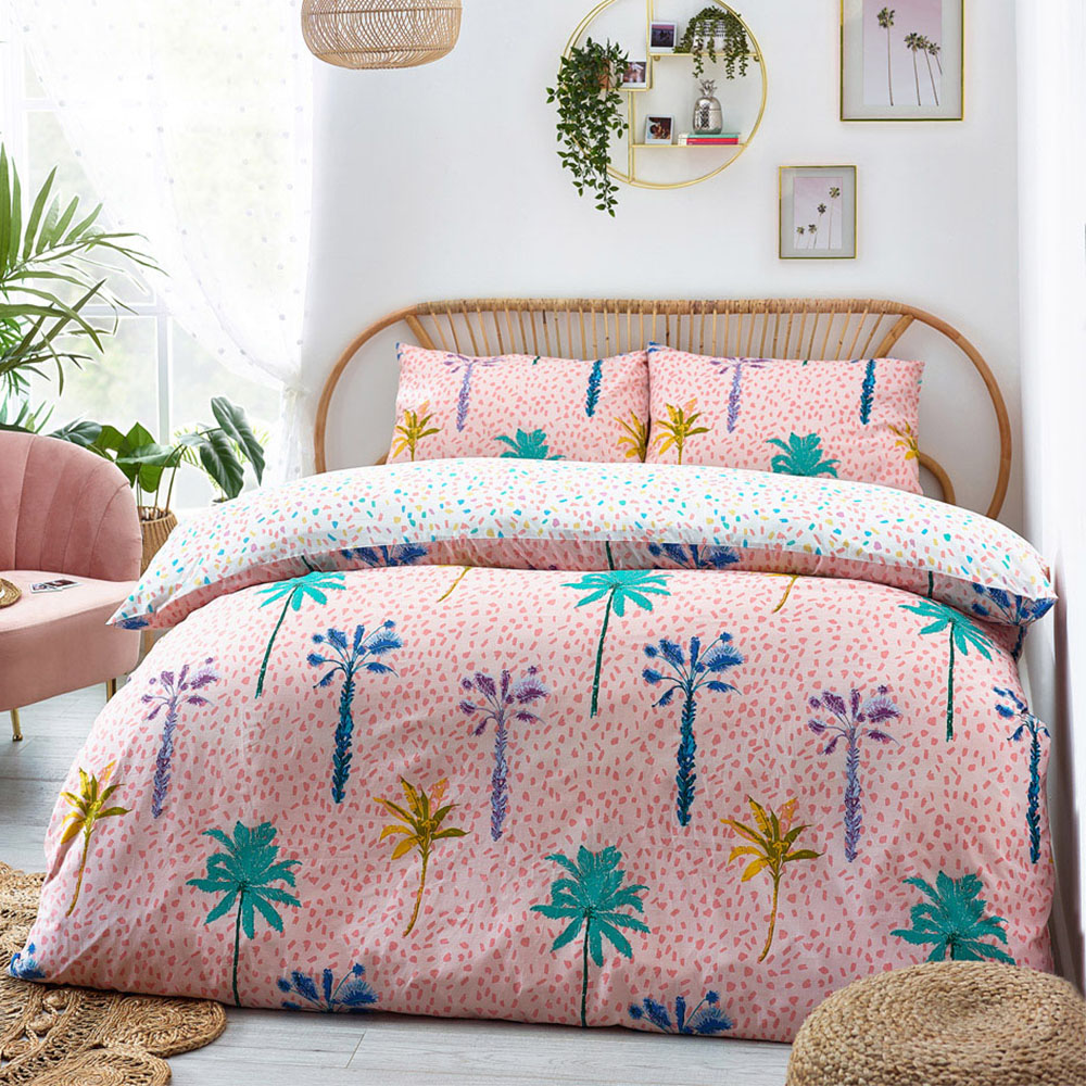 Style Lab Palmtropolis Double Pink Duvet Cover Set Image 1