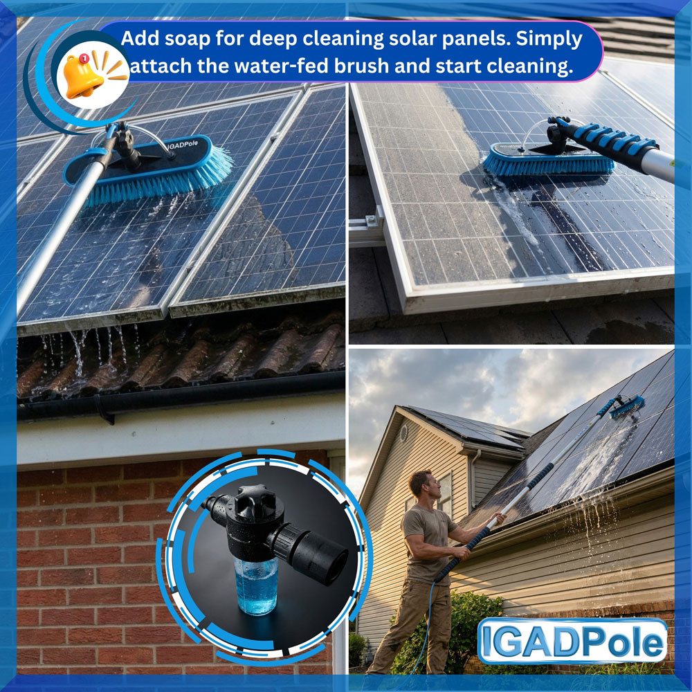 IGAD Pole Water-Fed Extension Pole Cleaning Kit with Duster and Soap Dispenser 6m Image 3