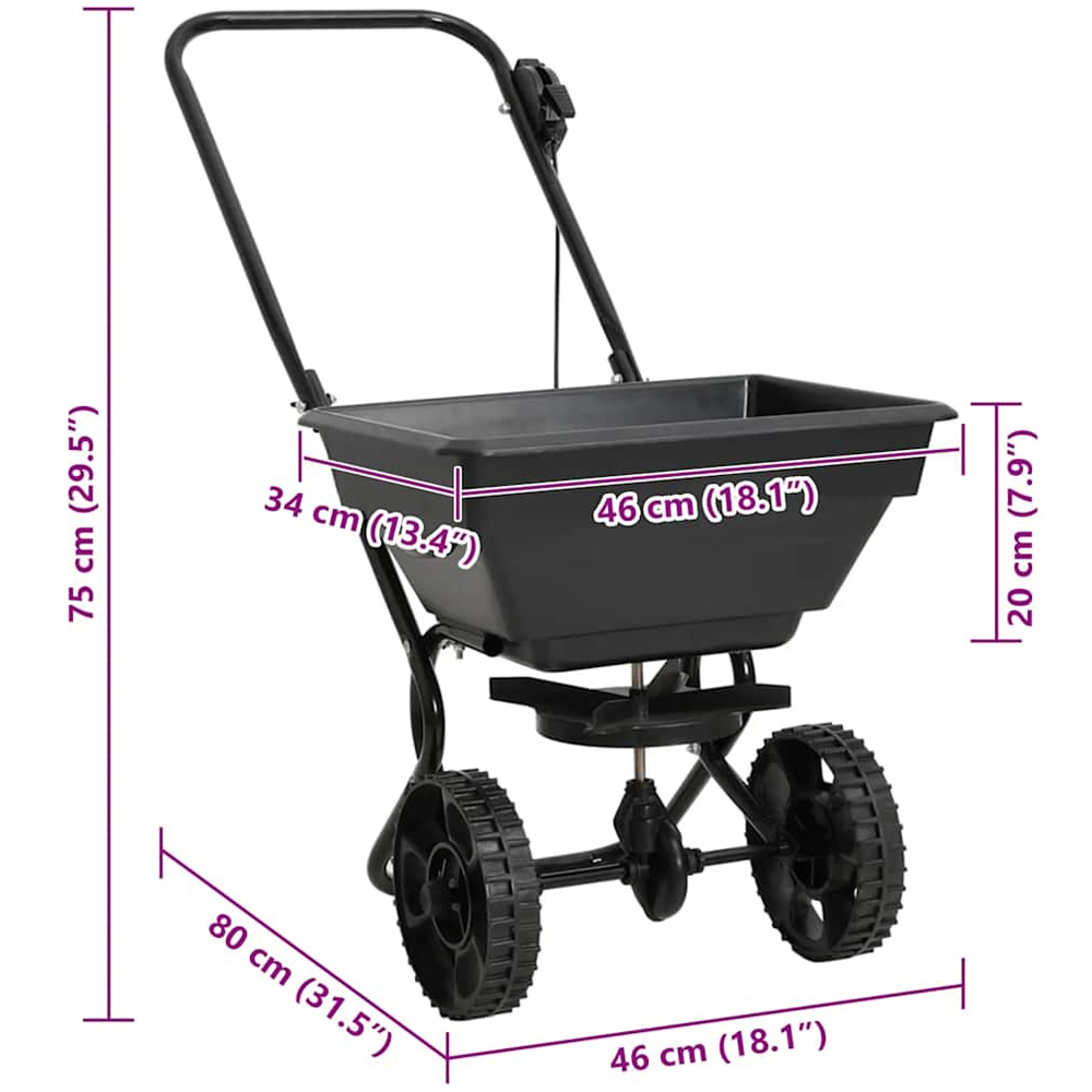 Walplus 15L PVC and Steel Walk Behind Salt Spreader Image 8