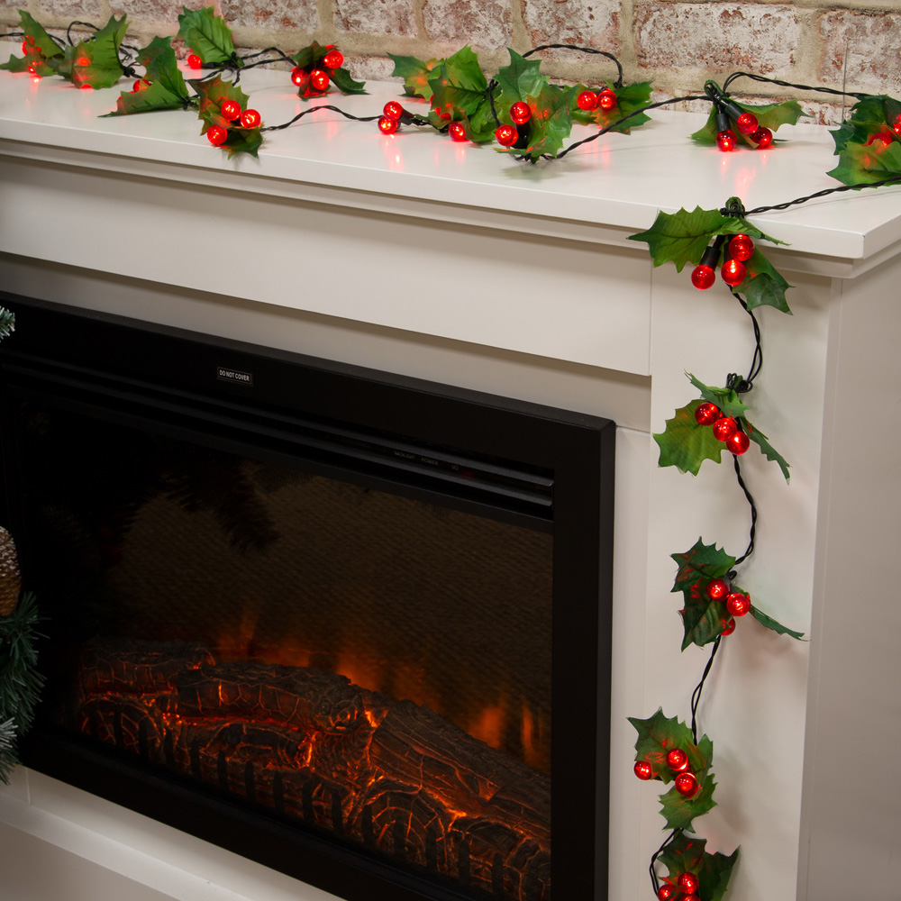 The Christmas Workshop 60 LED Holly Sprig and Berries String Light Image 6