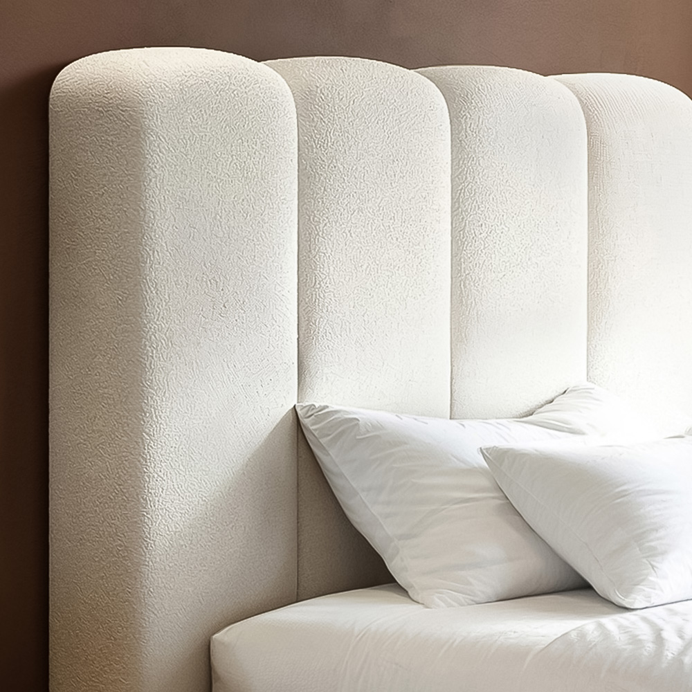 Solace+Co Emilie Single Boucle Ribbed Fabric Ottoman Bed Image 4