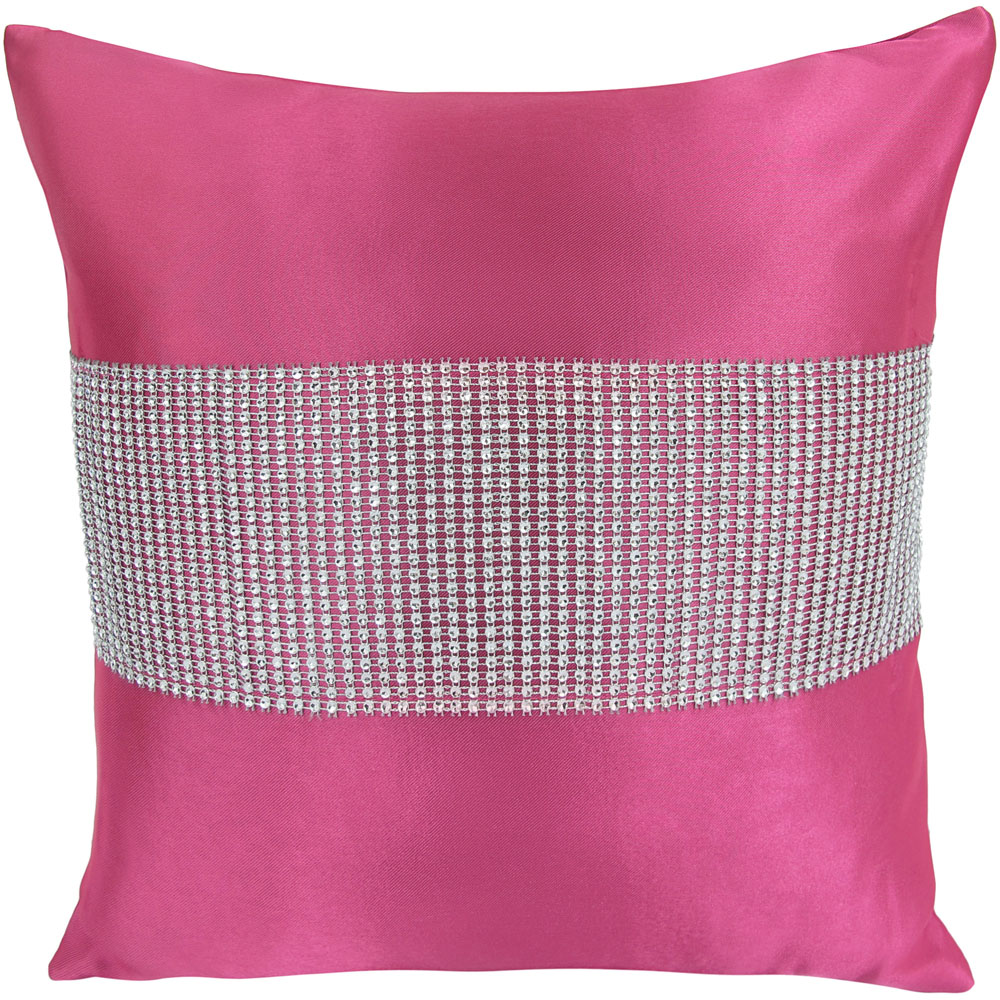 Velosso Manhattan Diamante Fuchsia Filled Cushion 43 x 43cm 2 Pack Image 1