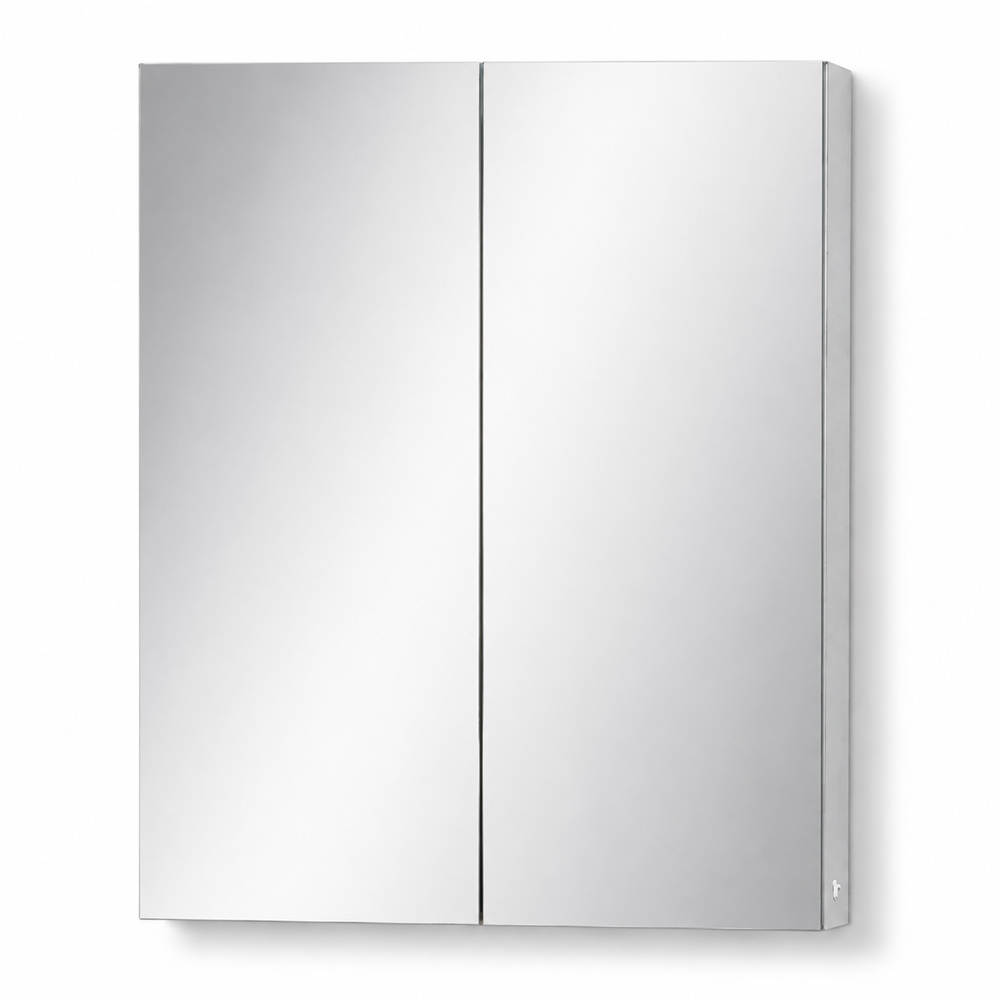 Go Bathrooms Neon 2 Door Mirrored Wall Cabinet 600mm Image 2