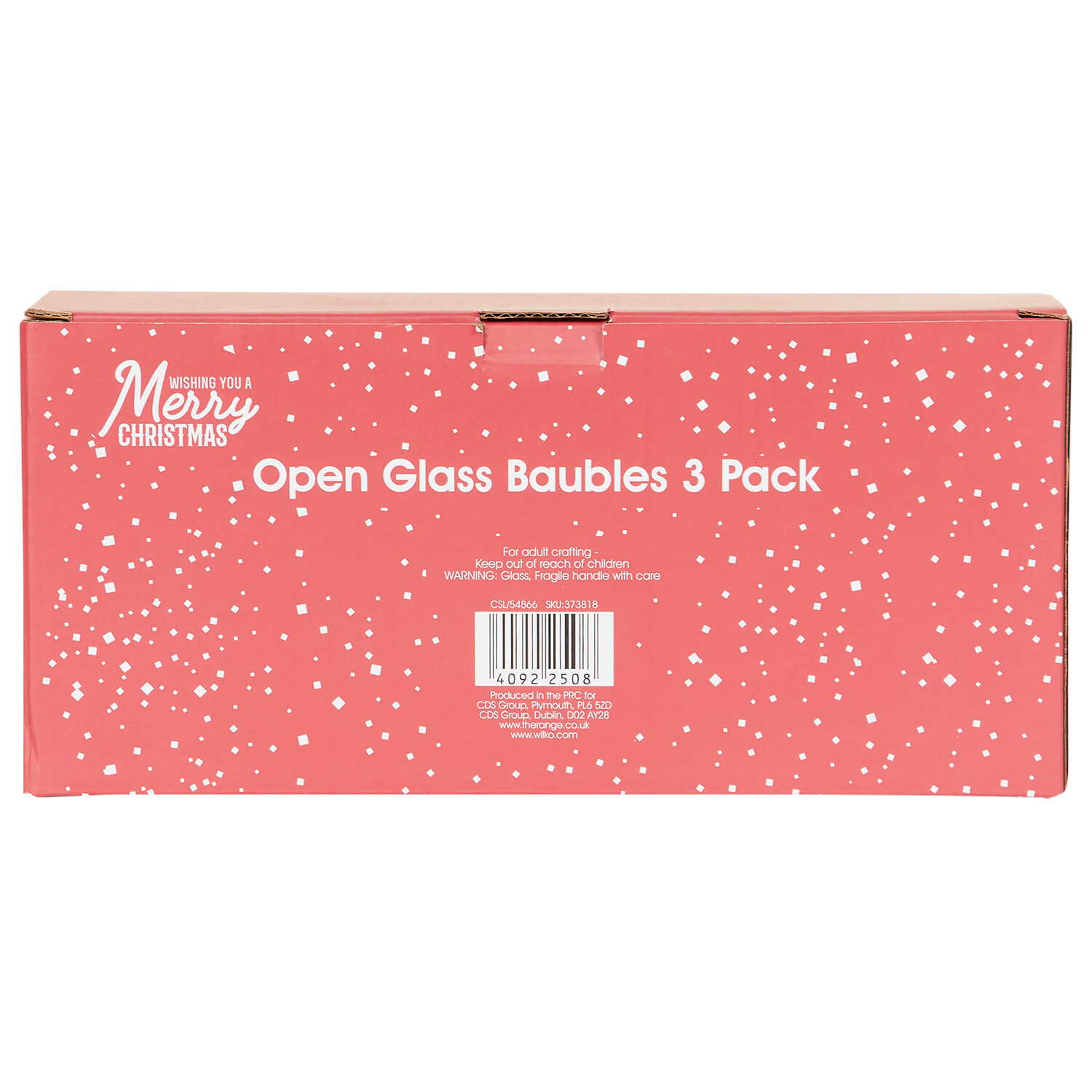 Pack of 3 Open Glass Baubles - Clear Image 3