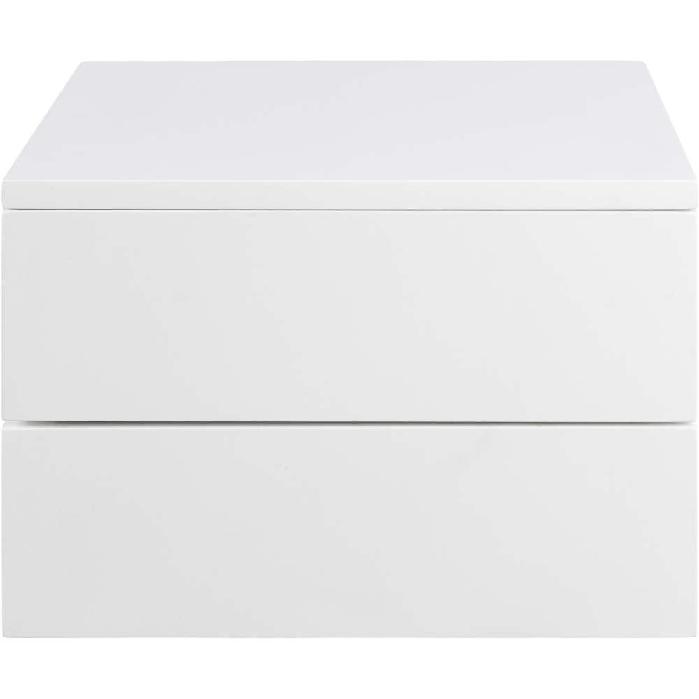 Florence Avignon 2 Drawer White Bedside Table Image 2