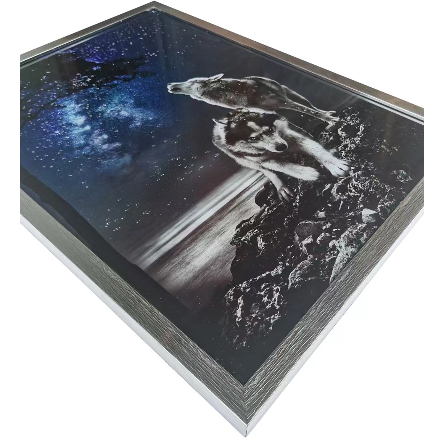 Twilight Wolves Glitter Art - Navy Image 3