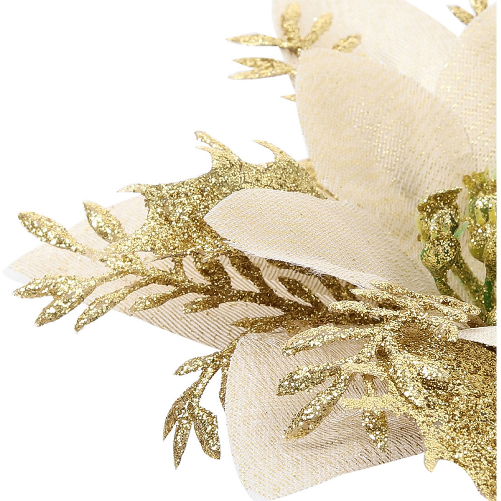 Living and Home Gold Flowers Ornament 24 Pack Image 8