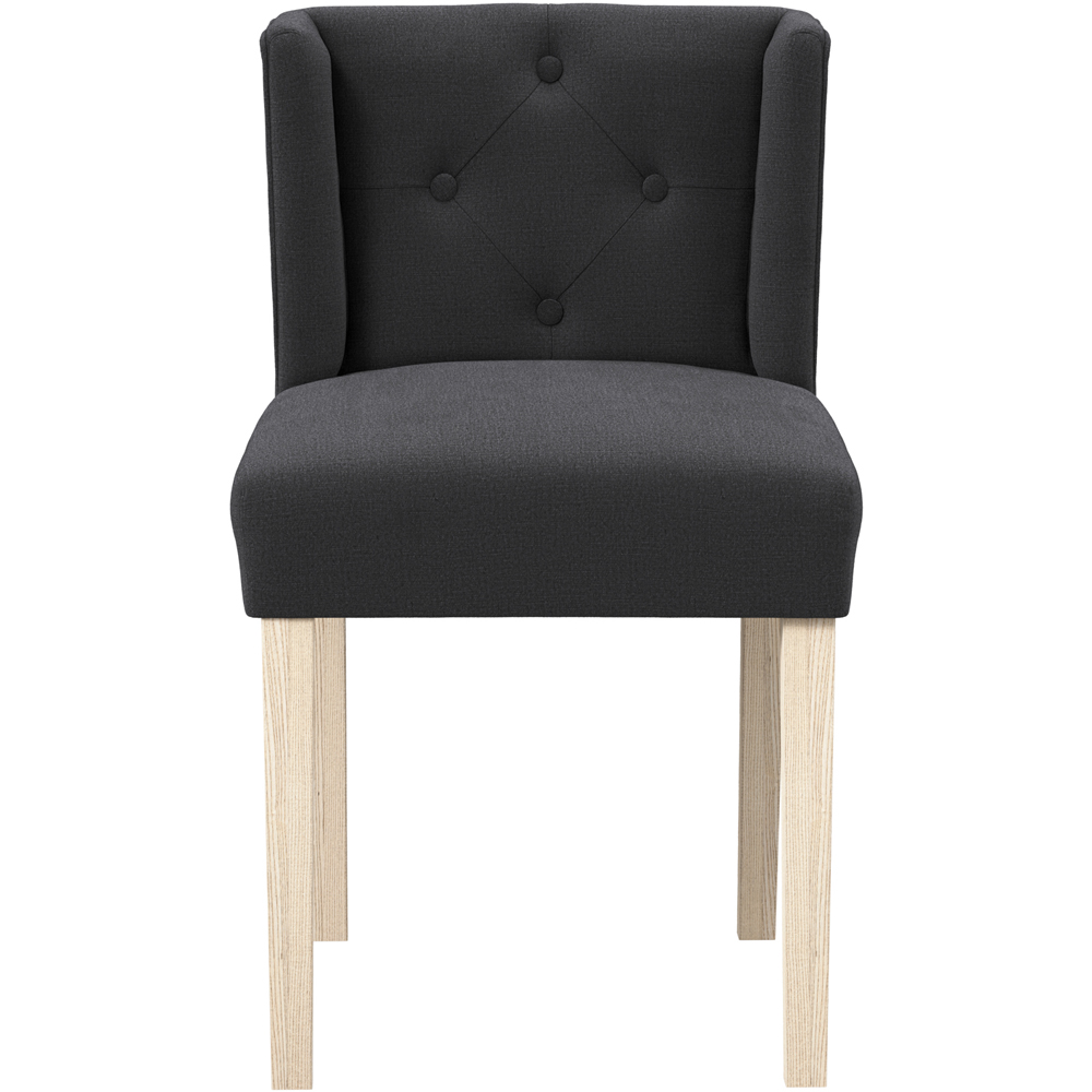 LPD Home Shay Anthracite Linen Winged Back Dining Chair Image 3