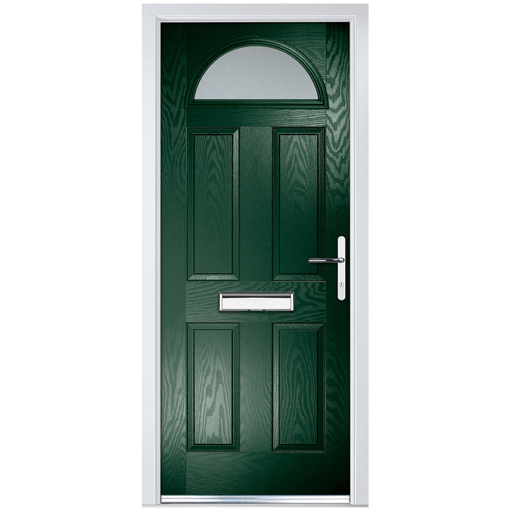 Crystal GRP Composite Four square Sunburst Green Left Hand Obscure Glass 920x2055mm Image 1