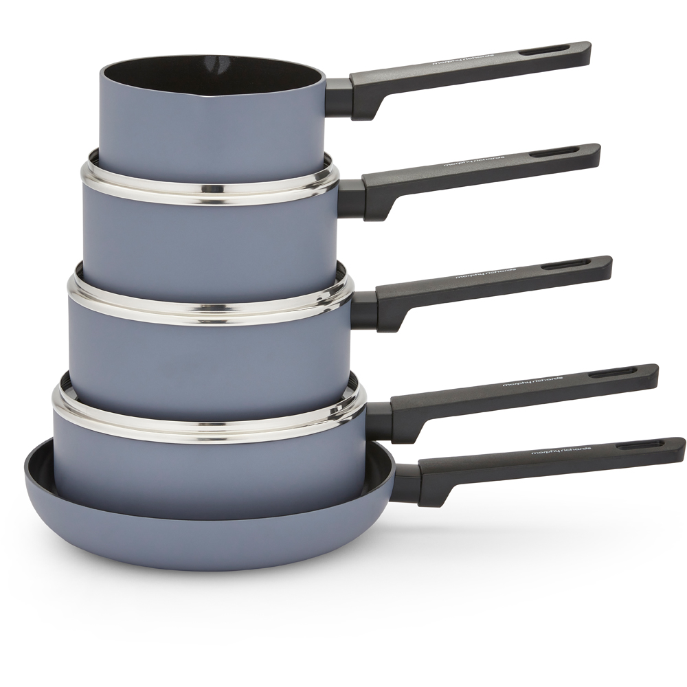 Morphy Richards Grey Recycled Aluminium 5 Piece Saucepan Set Image 3