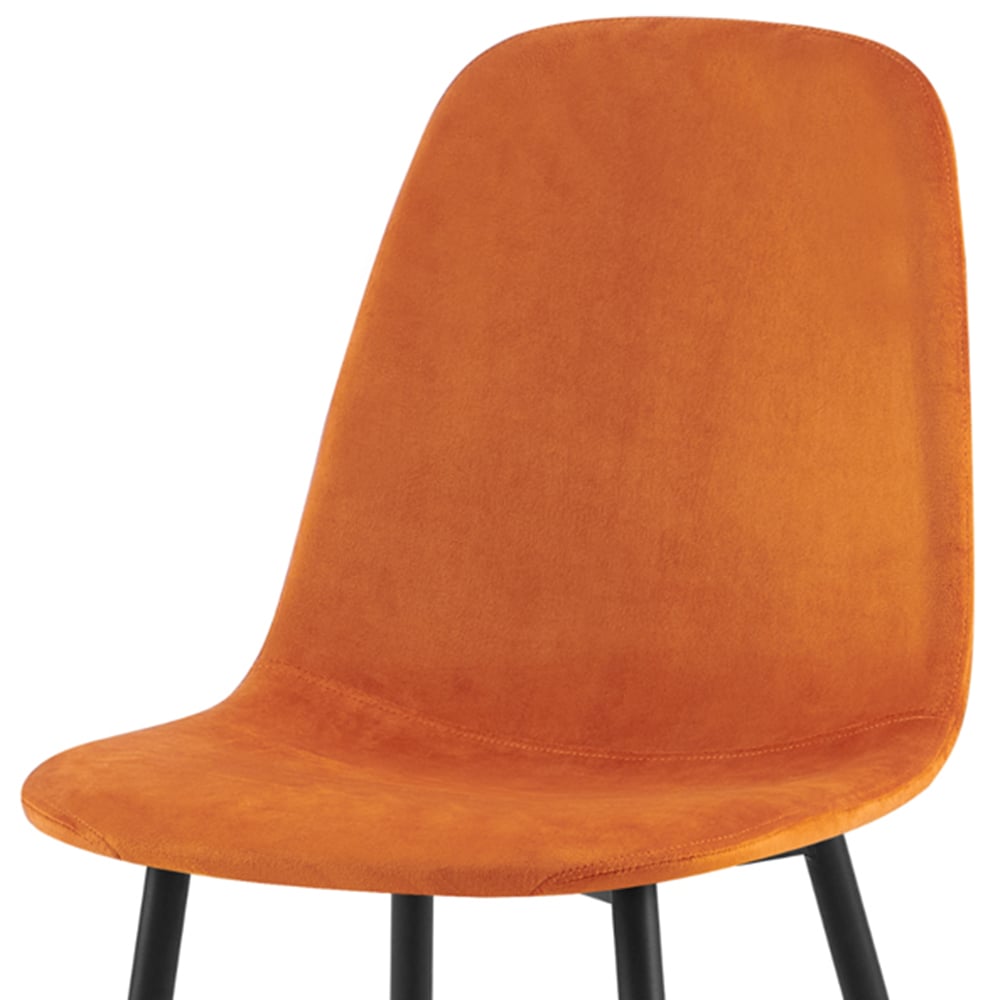 DS Living Luxe Set of 2 Apricot Orange Dining Chairs with Black Powder Legs Image 4
