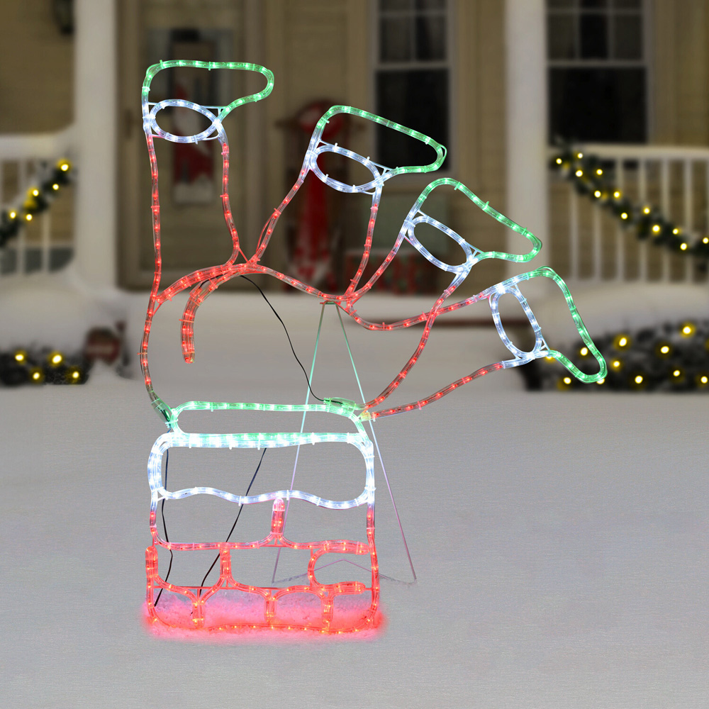 Santa Chimney Rope Light - Multicolour Image 2