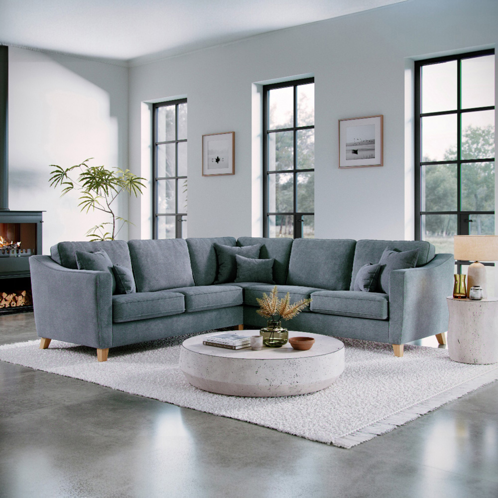 Marlon 4 Seater City Denim Corner Sofa Image 6