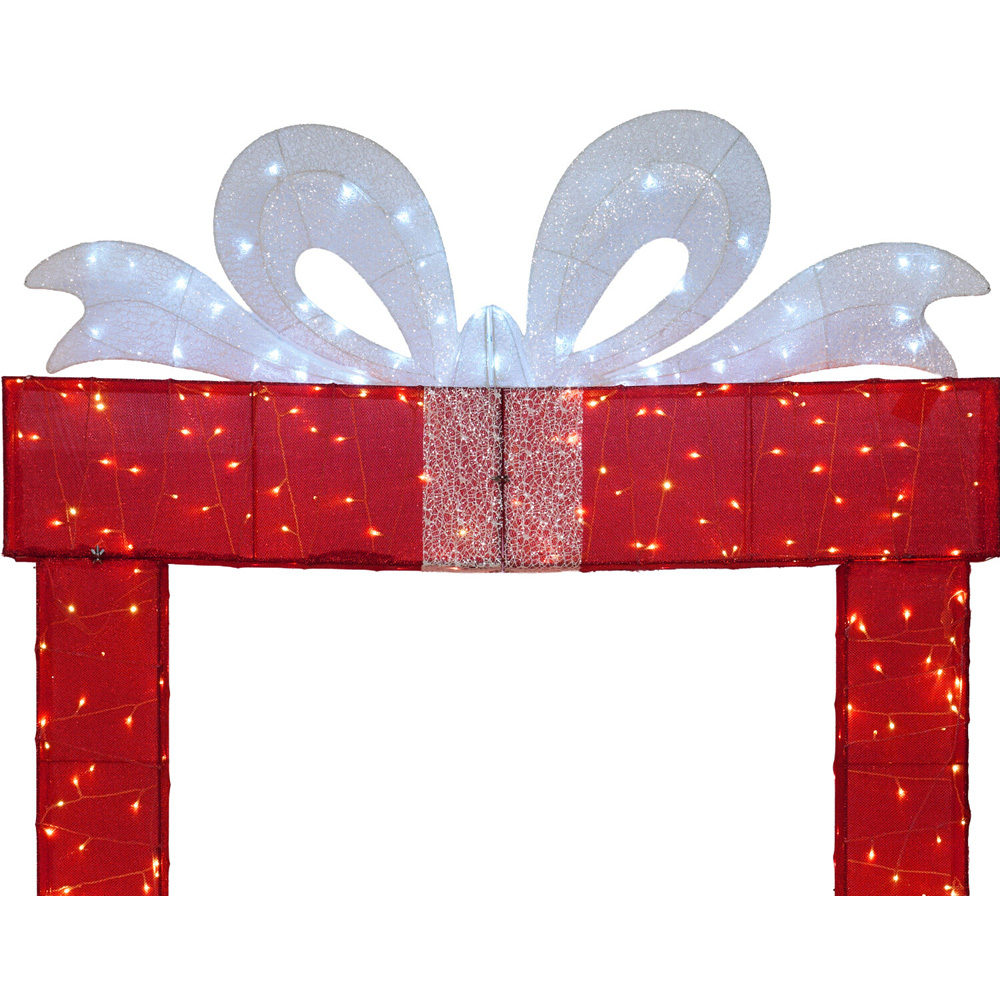 9ft LED Christmas Present Arch Red Image 3
