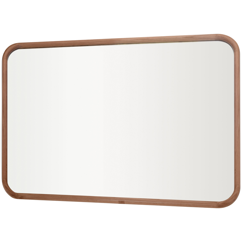 Yearn Curved Corner Solid Oak Framed Wall Mirror 120 x 80cm Image 1