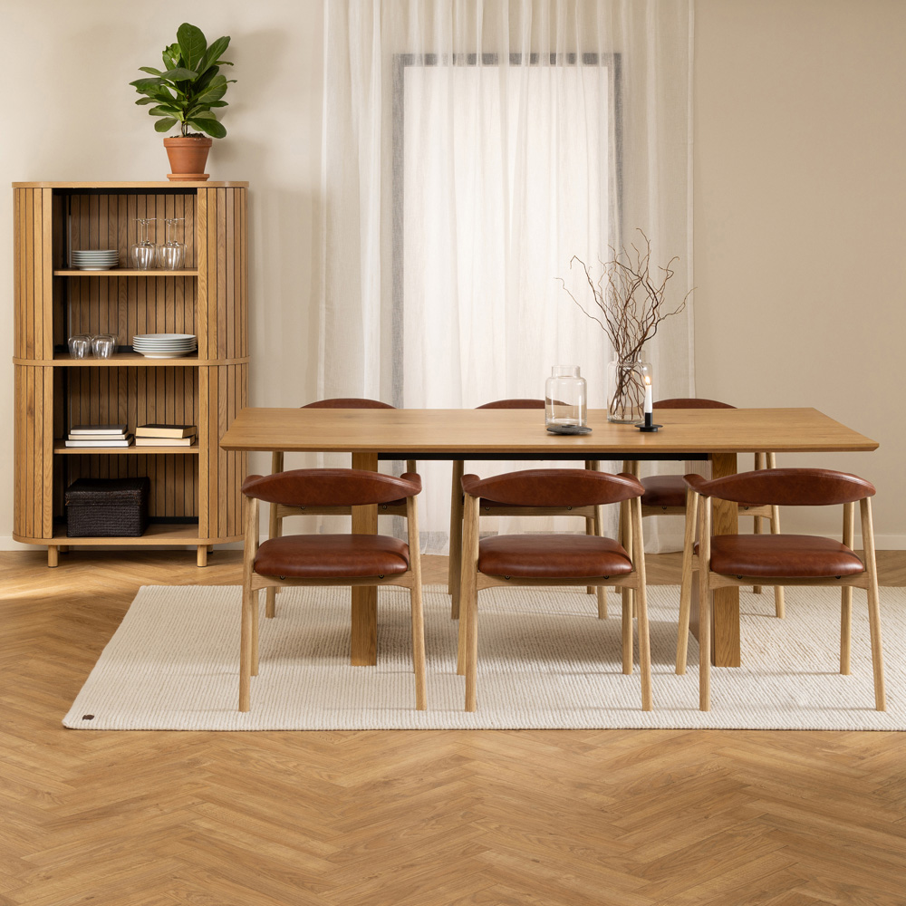 Florence Colima Rectangular 8 Seater Dining Table Oak Image 7