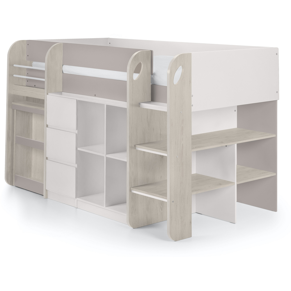 Julian Bowen Saturn Single Taupe Mid Sleeper with Storage Image 2