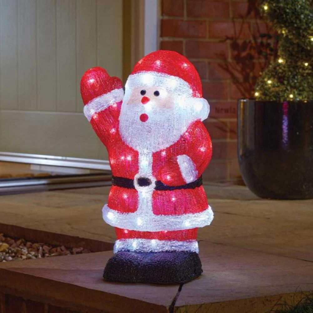Samuel Alexander Acrylic Santa LED Christmas Decoration 44cm Image 5