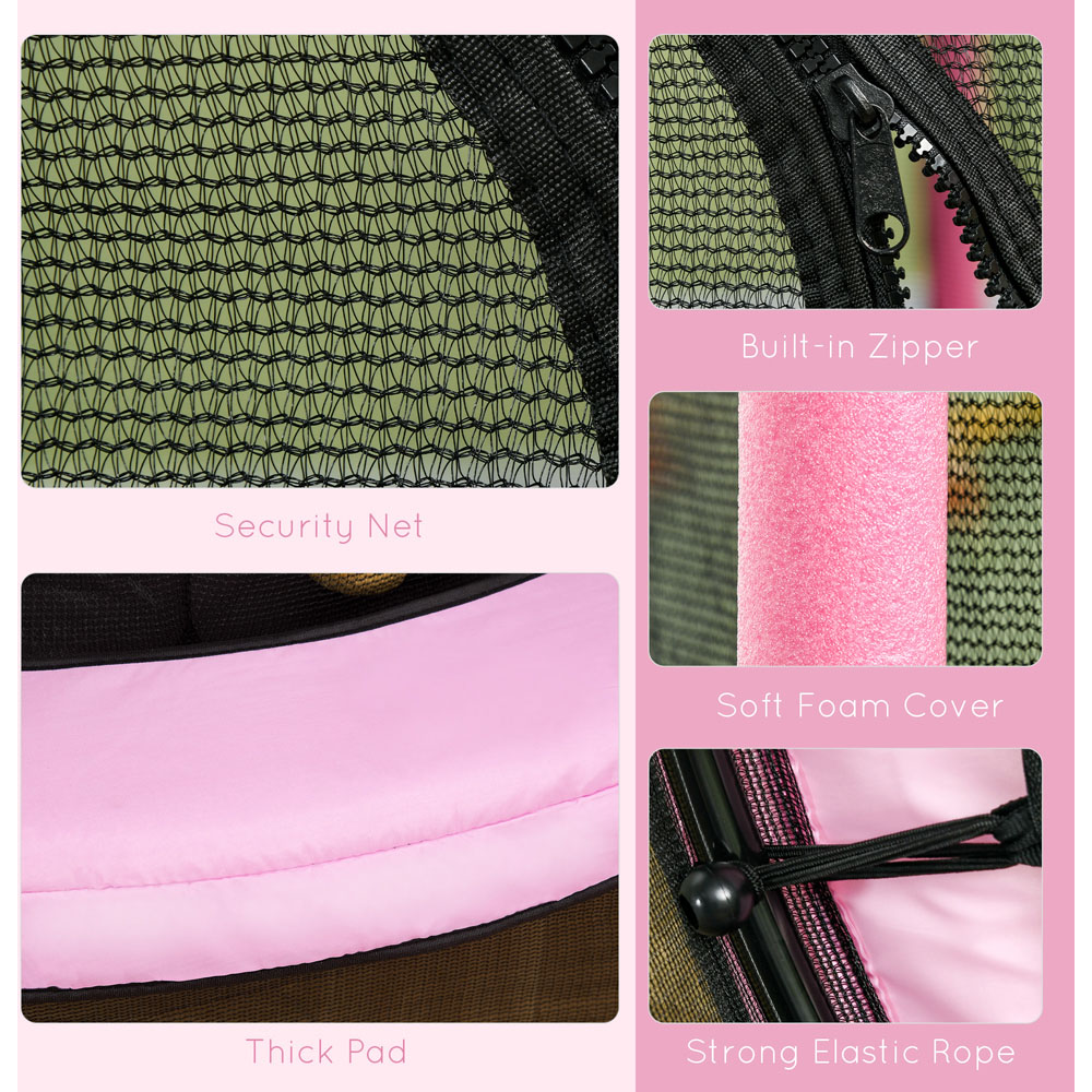 Tommy Toys Kids 4.6ft Pink Trampoline with Safety Enclosure Image 6