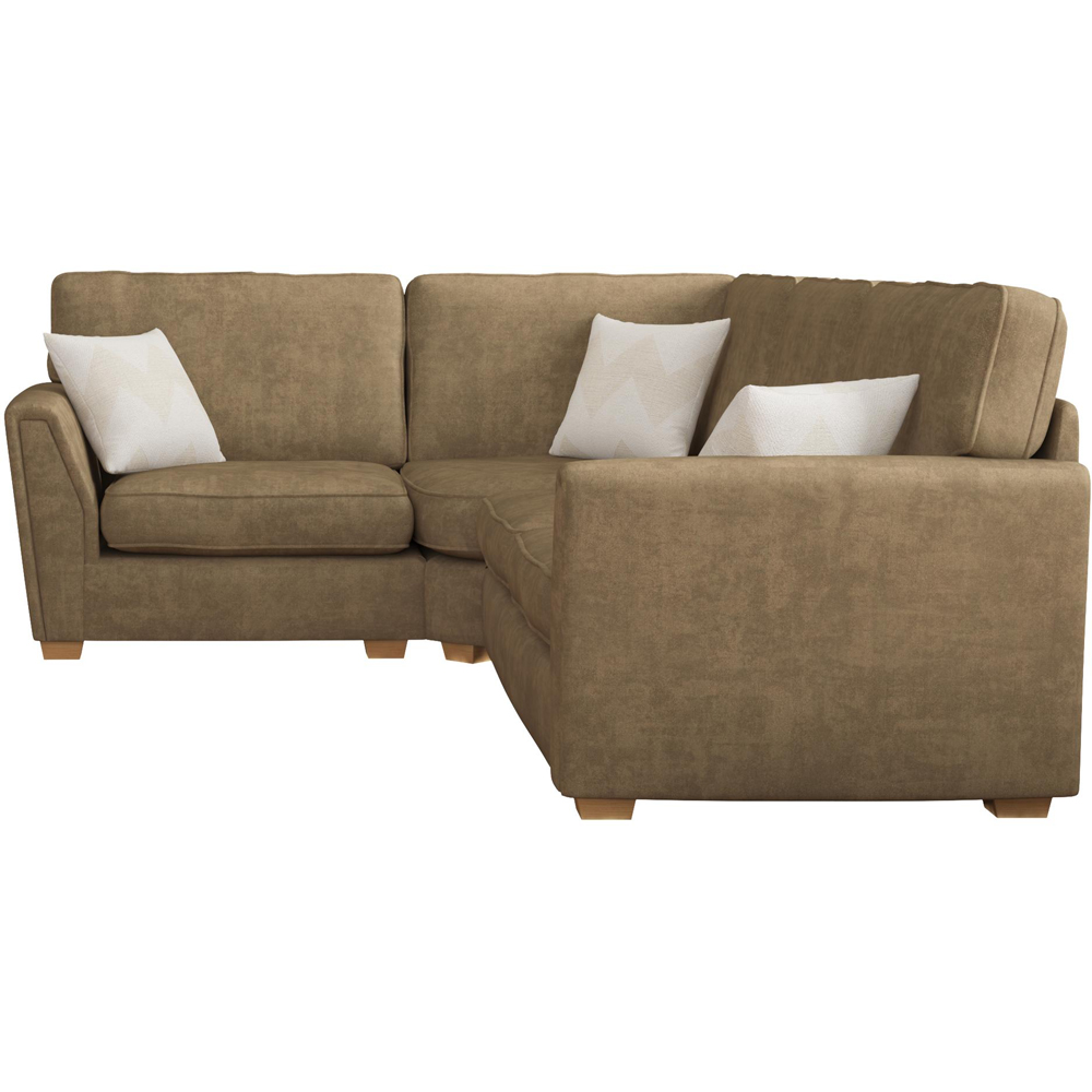 Wendleberry 3 Seater Mink Plush Velvet Fixed Back Left Hand Corner Sofa Image 3