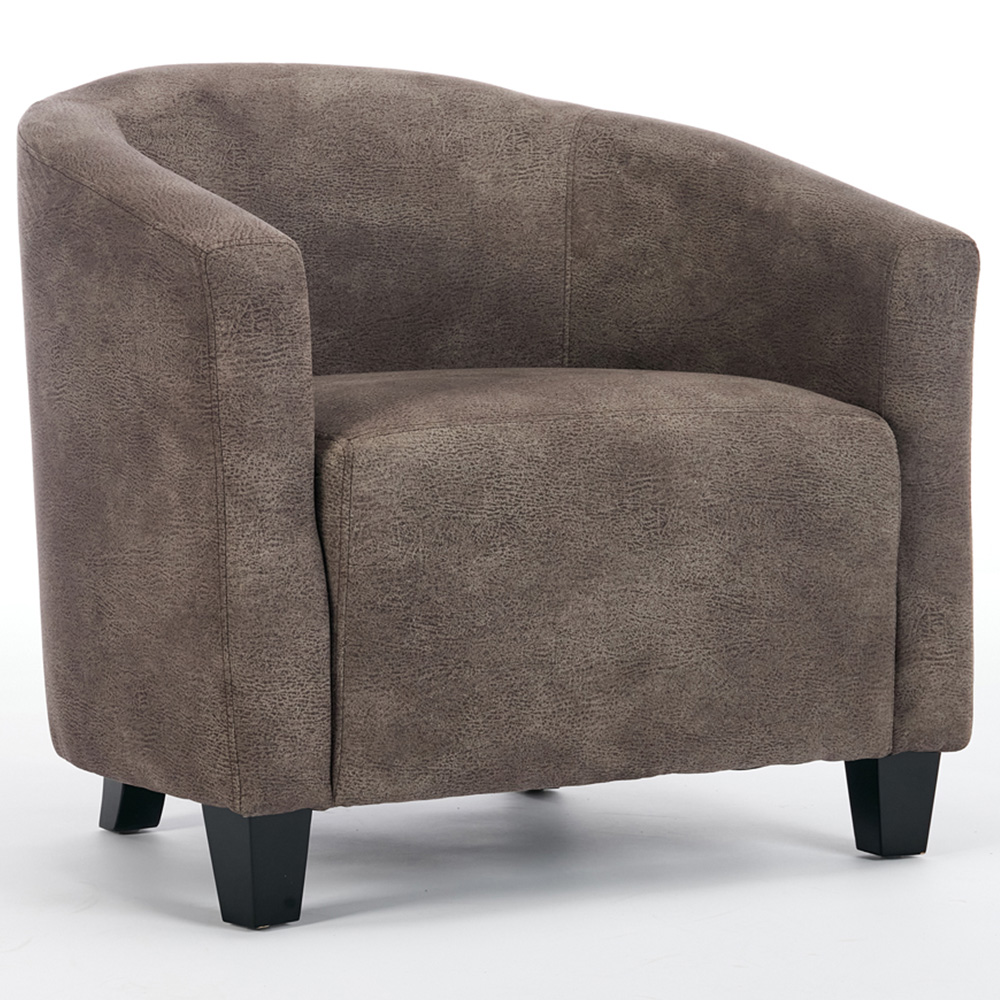 Furniture One Grey Bronzing Fabric Upholstered Tub Chair Image 3